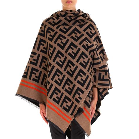 fendi poncho blu e rosso|Women's Fendi Designer Ponchos & Capes .